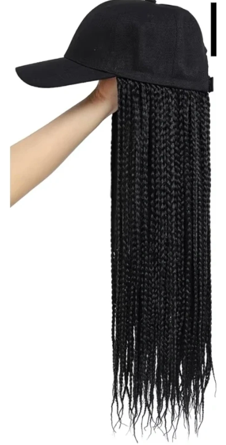🥕Braided Baseball Cap Wig - Black - photo 3