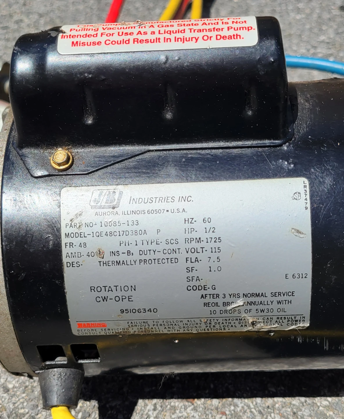 Fast Vac DV-142 2-Stage Vacuum Pump 1/2 HP 5 CFM + gauges - photo 4