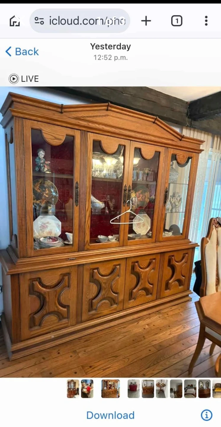 Solid Wood Dining Set with Hutch and Sideboard