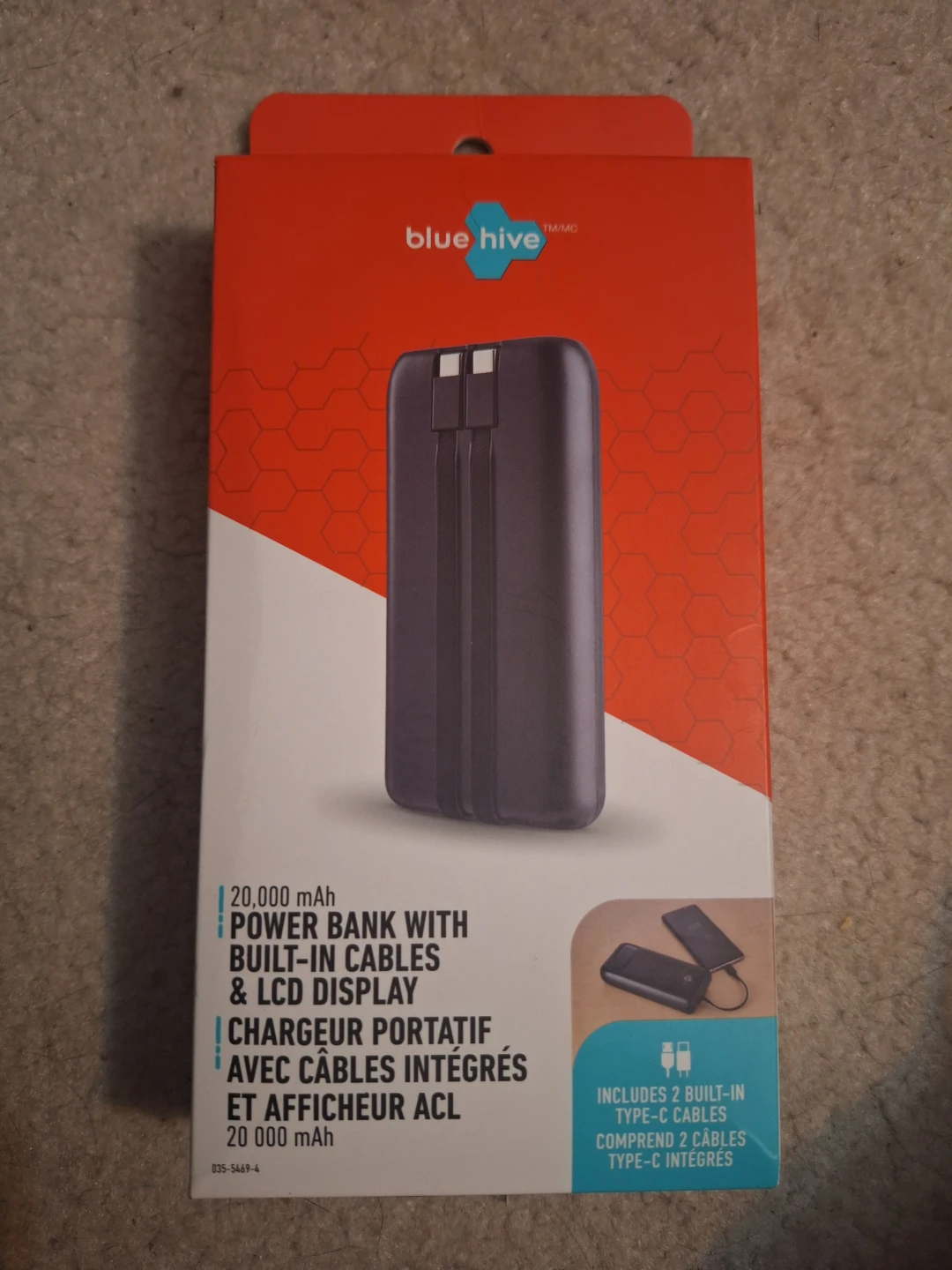 NEW 20,000 mAh Power Bank with Built-in Cables