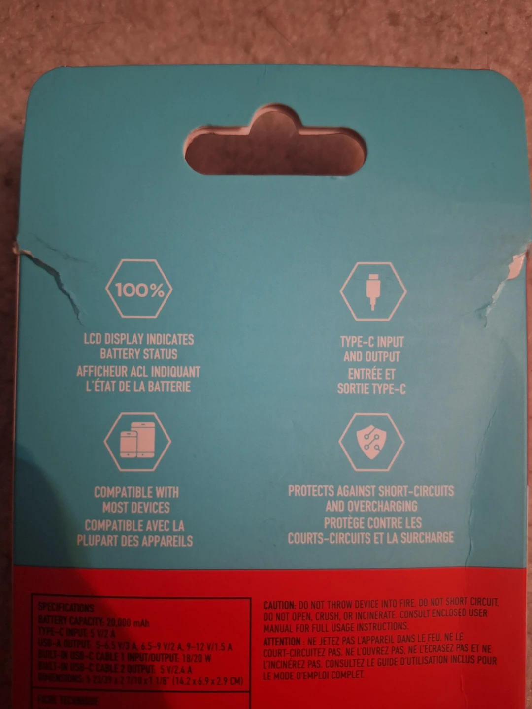 NEW 20,000 mAh Power Bank with Built-in Cables - photo 3