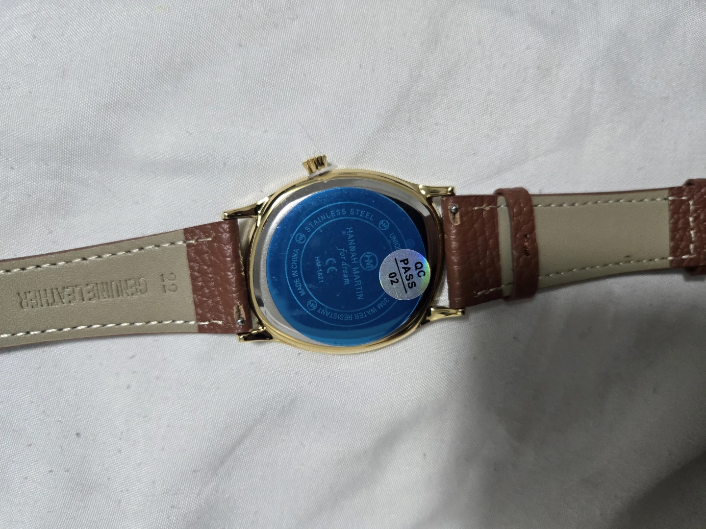 Hannah Martin Gold Tone Watch with Brown Leather Strap - photo 2