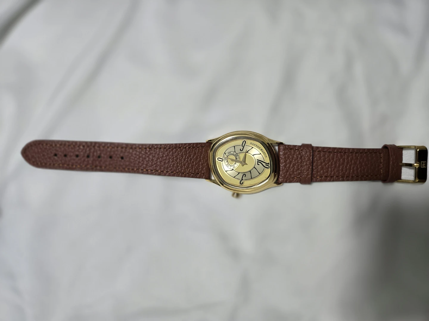 Hannah Martin Gold Tone Watch with Brown Leather Strap - photo 5