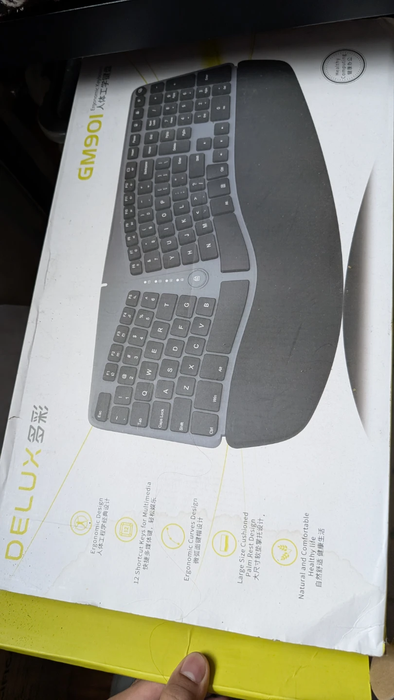 DELUX GM901bluetooth Ergonomic Keyboard with Palm Rest - photo 2