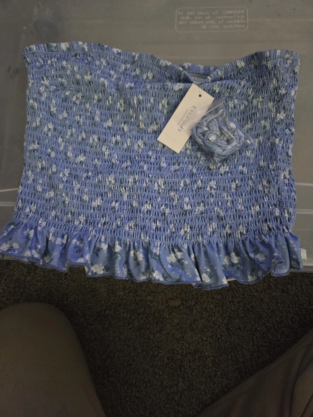 EVERYDAY Blue Floral Tube Top(add to another listing for free)