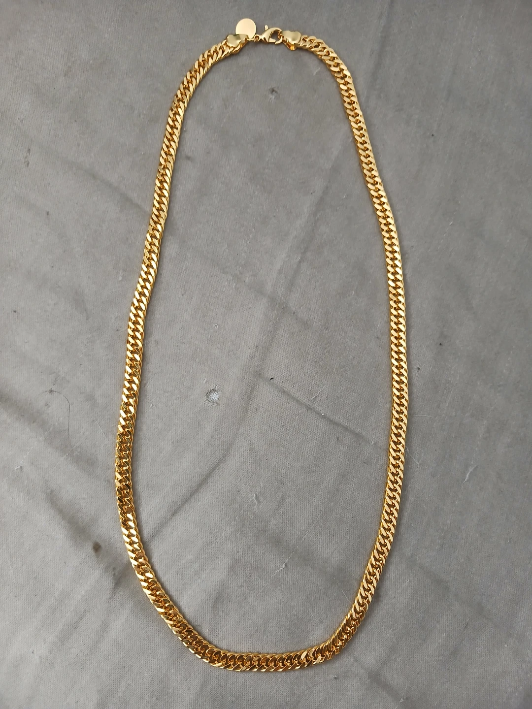 18K Gold Plated Copper Bold Cuban Chain Link Necklace