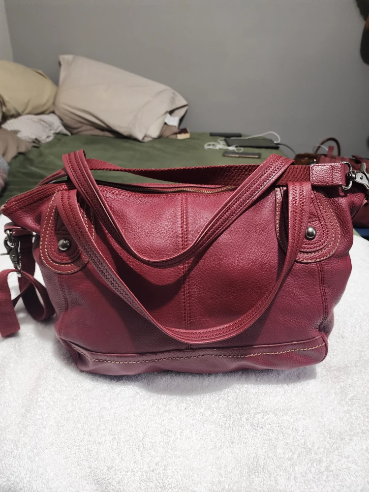 The Sak Red Leather Satchel Handbag