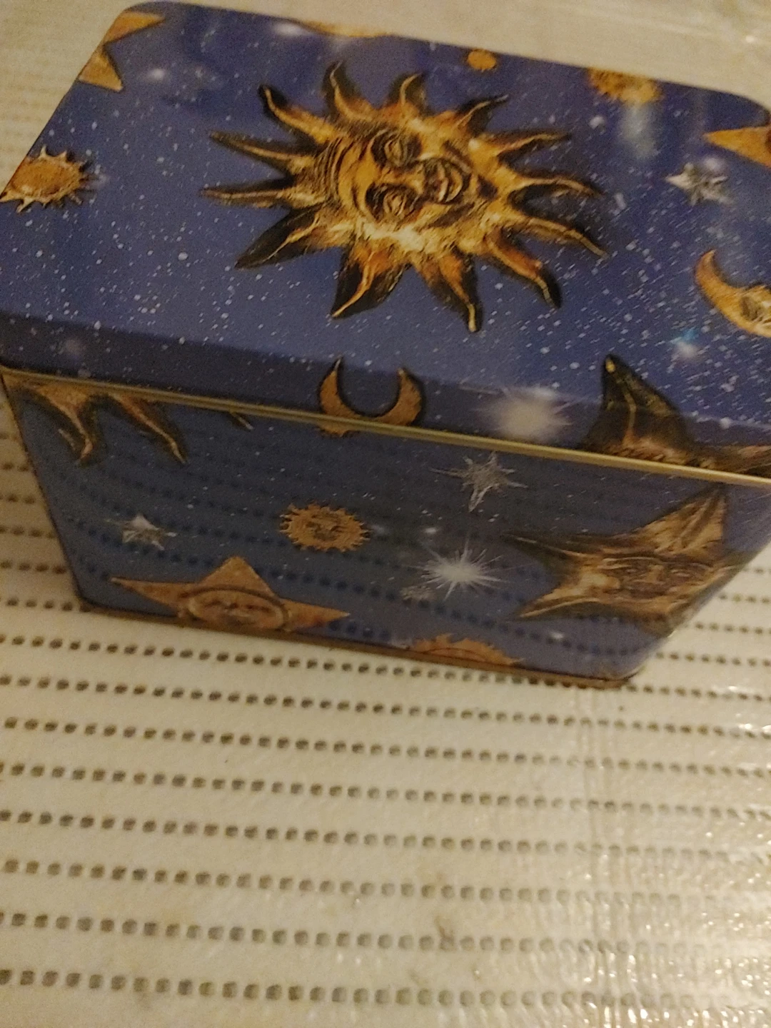 Decorative Tin Box with Sun and Moon Design - photo 2