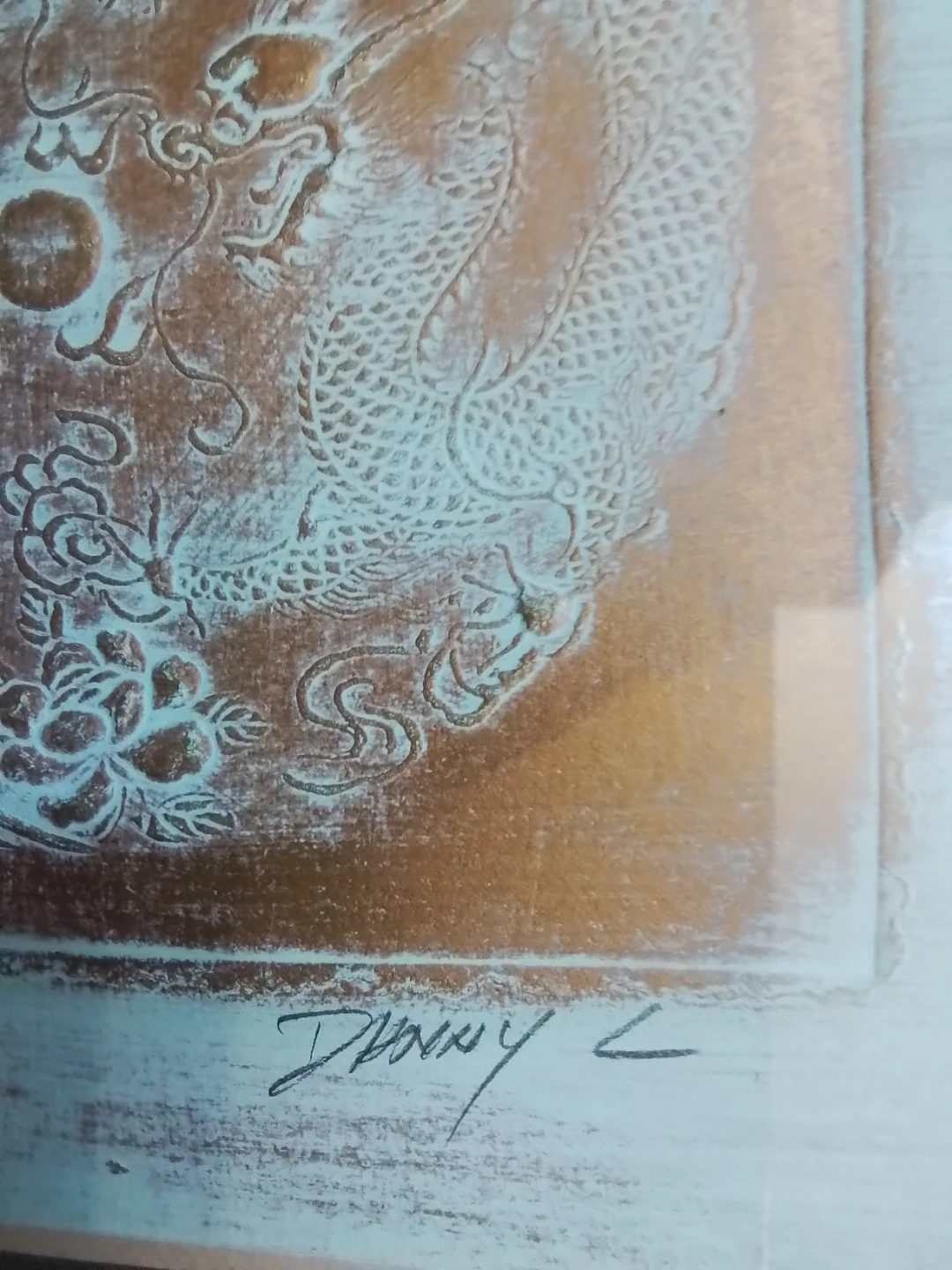 mixed media work or etching Dragon and Phoenix by Denny L - photo 5
