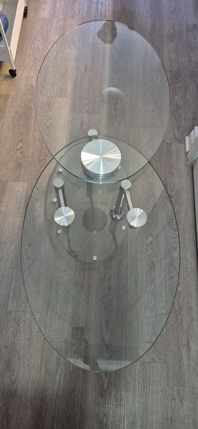 Glass Coffee Table with Metal Frame - photo 3