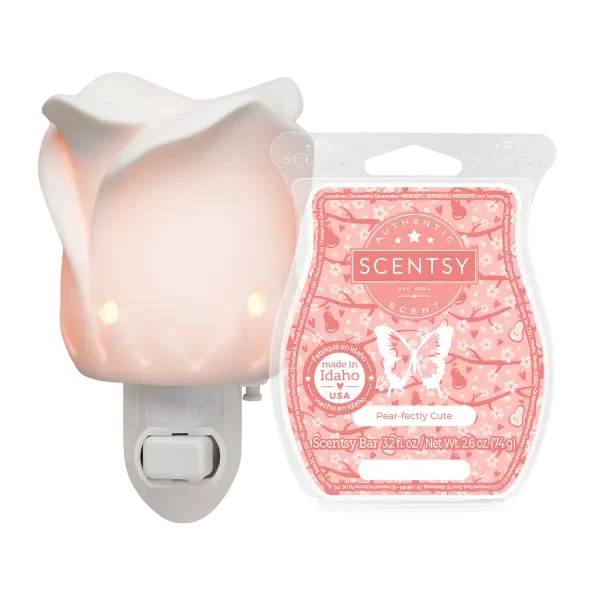 Scentsy Wax Melt Bar and Rose Nightlight Warmer
