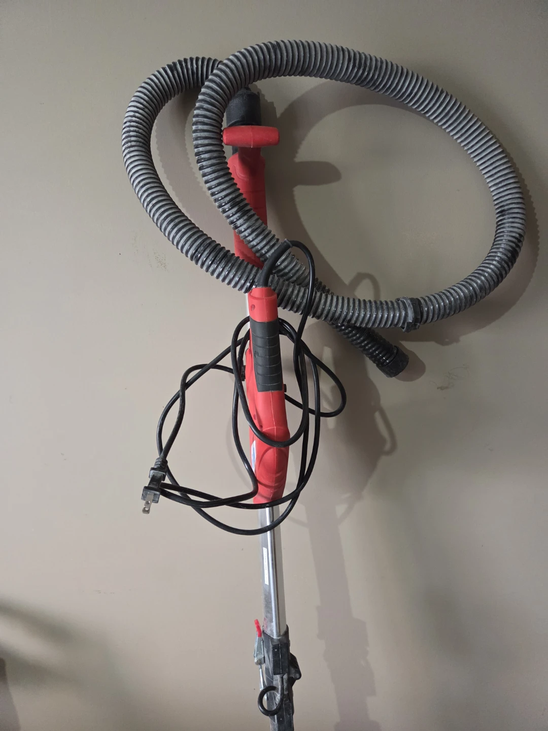 Red Electric Drywall Sander with Hose