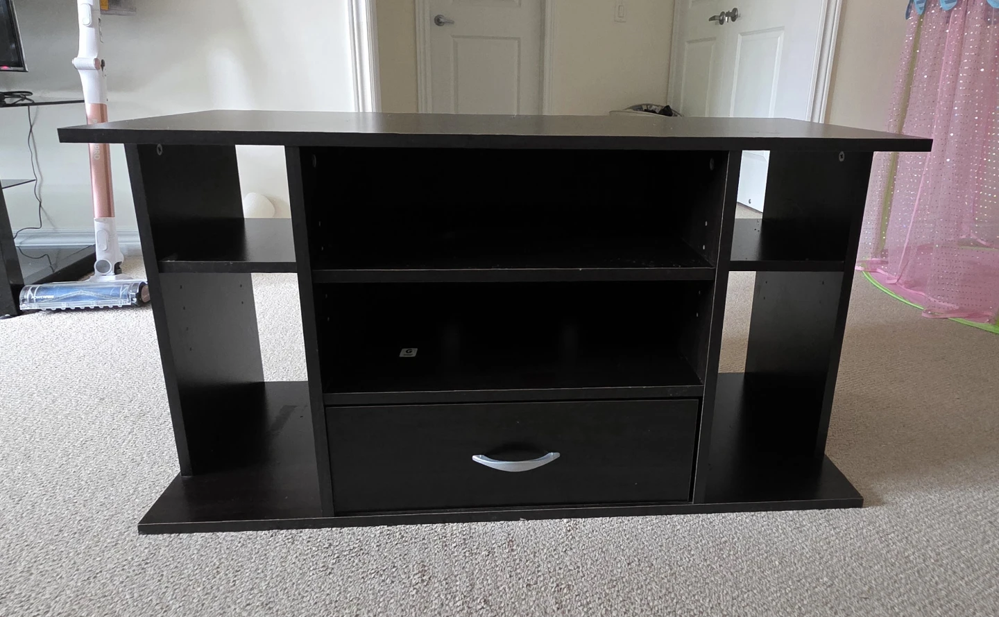 Dark Brown TV stand Media Console with Drawer