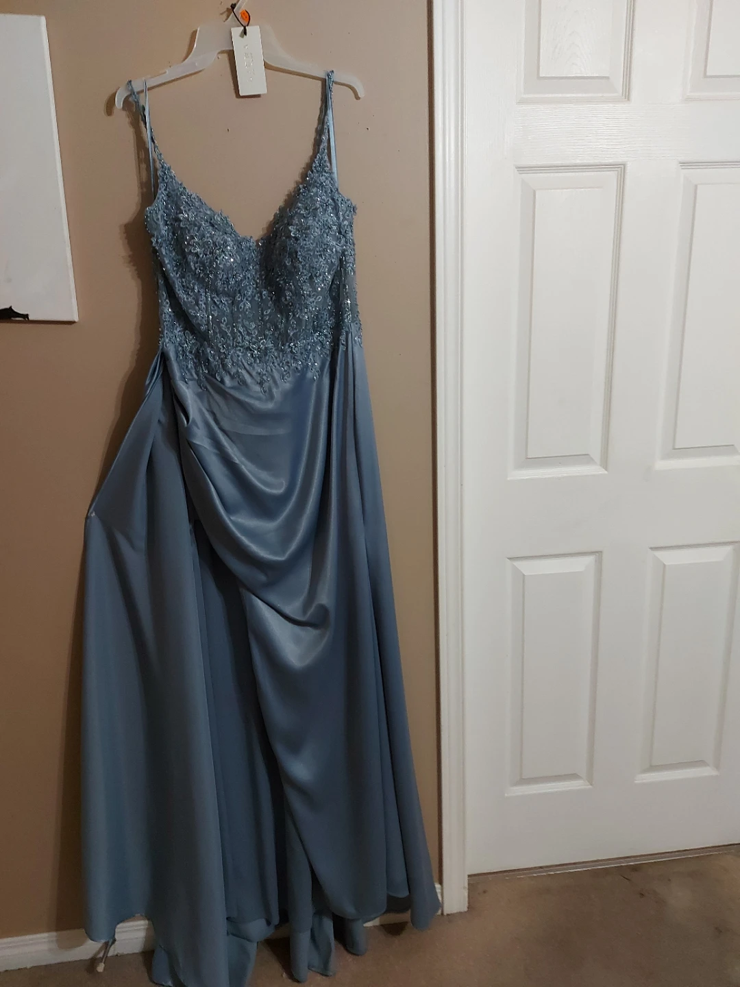 Blue Lace & Satin Prom Dress Brand Laura - photo 2