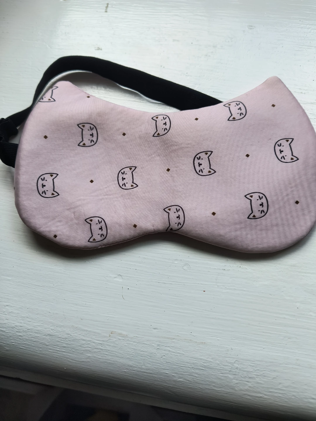 Pink Cat Print Sleep Mask