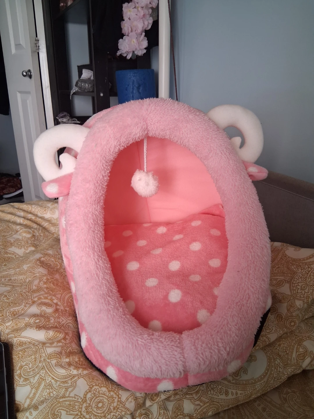 Pink Polka Dot Pet Bed - photo 3