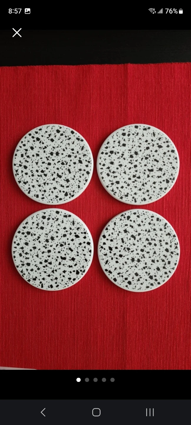 New Set of 4 Round Terrazzo Coasters