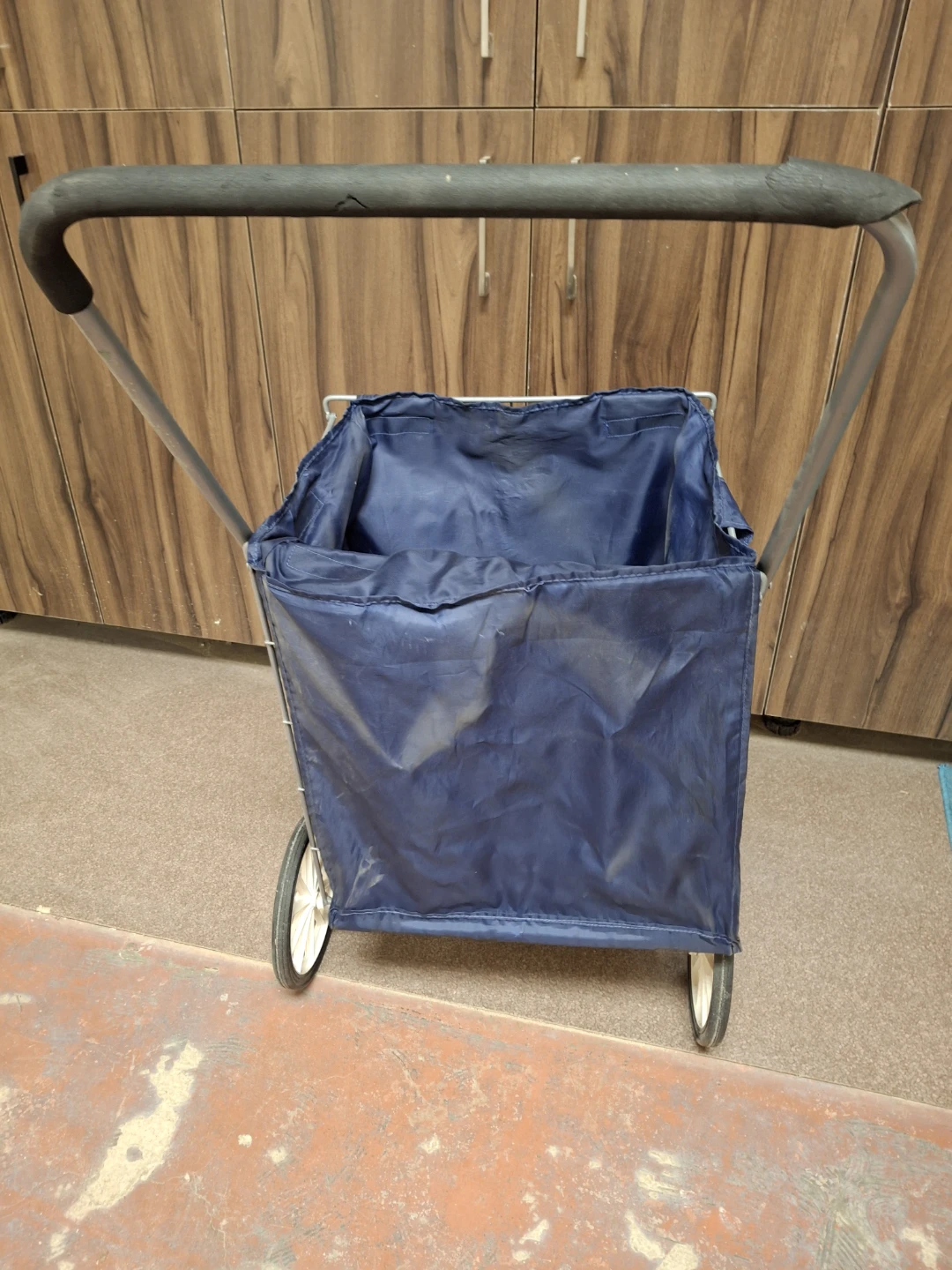 Blue Shopping Cart with Metal Frame - photo 3