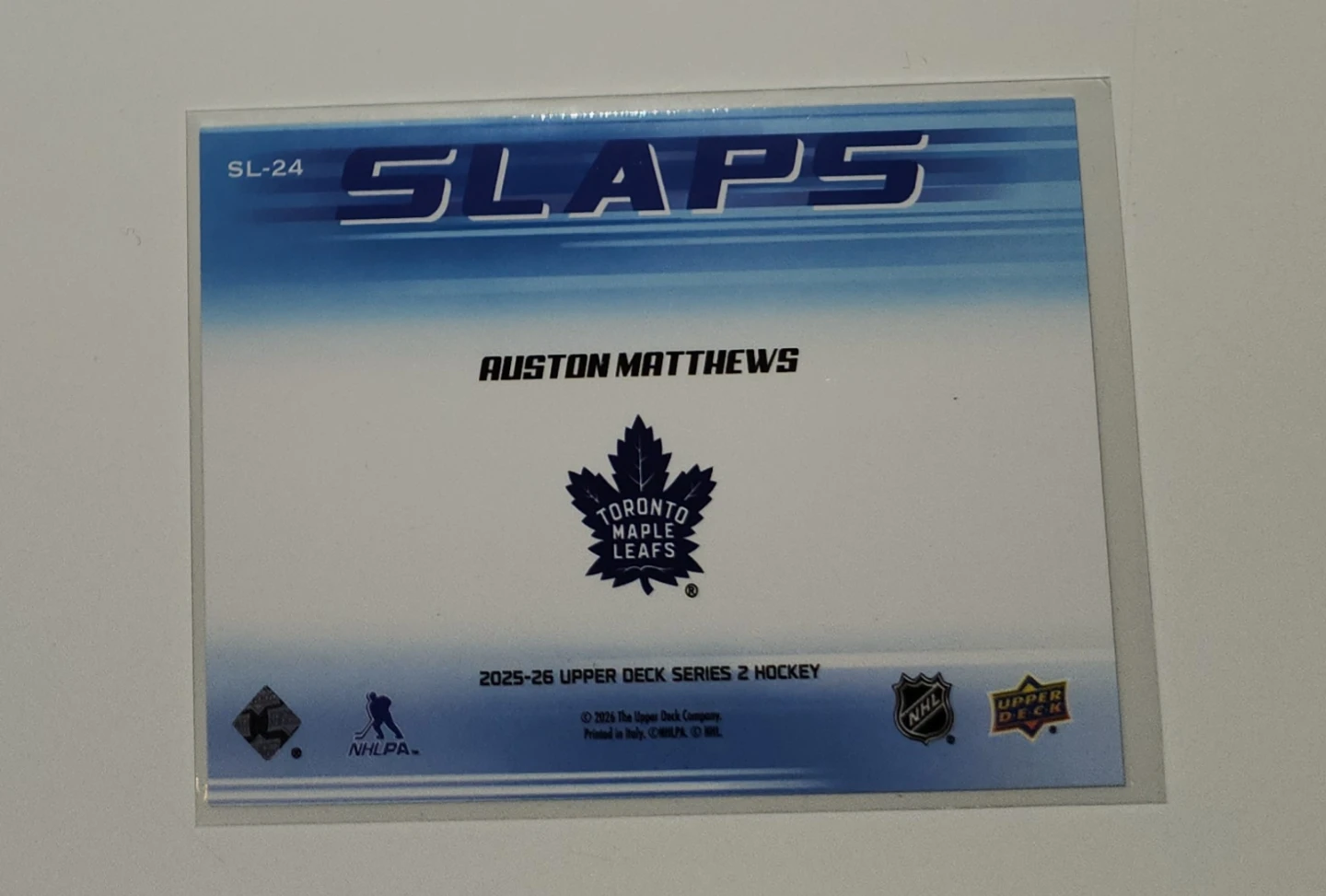 Pick Up Upper Deck S2 Auston Matthews "SLAPS" Hockey Card - photo 2