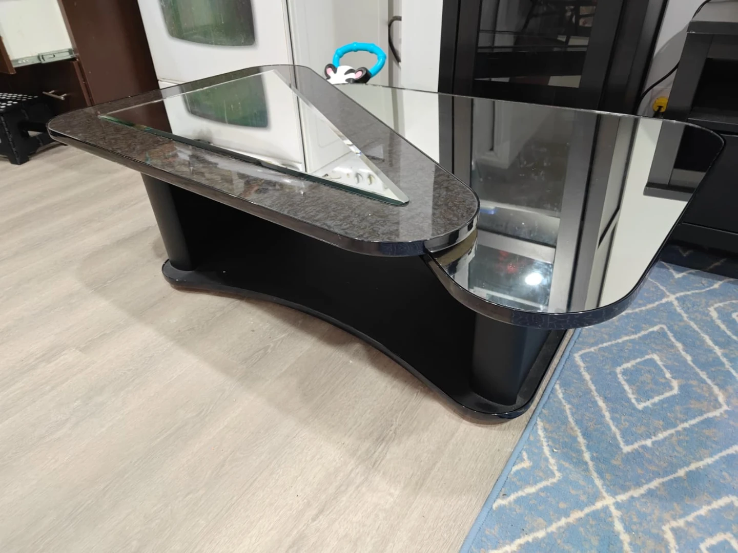 Modern Glass and Chrome Coffee Table