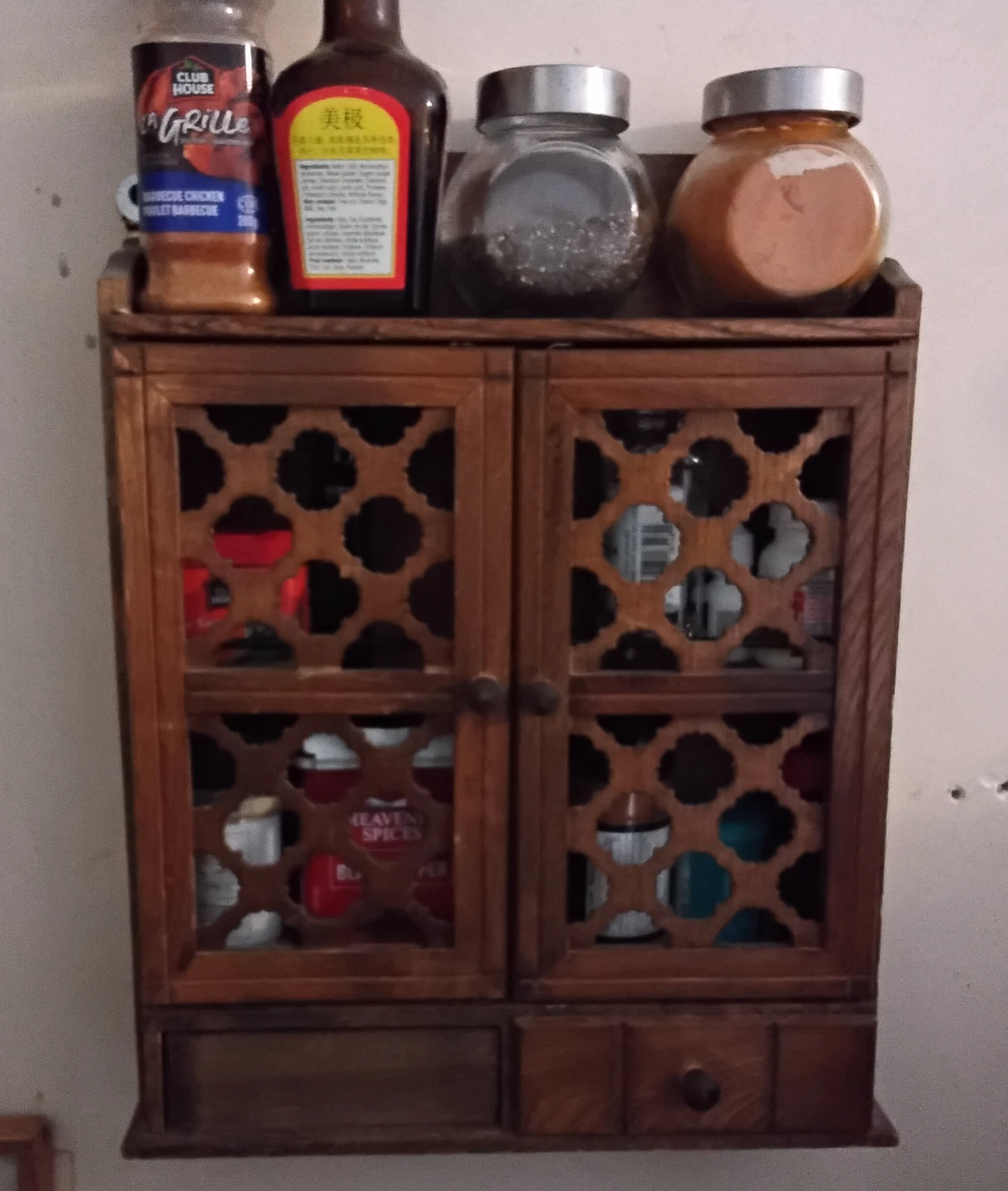 Wooden Spice Rack Cabinet