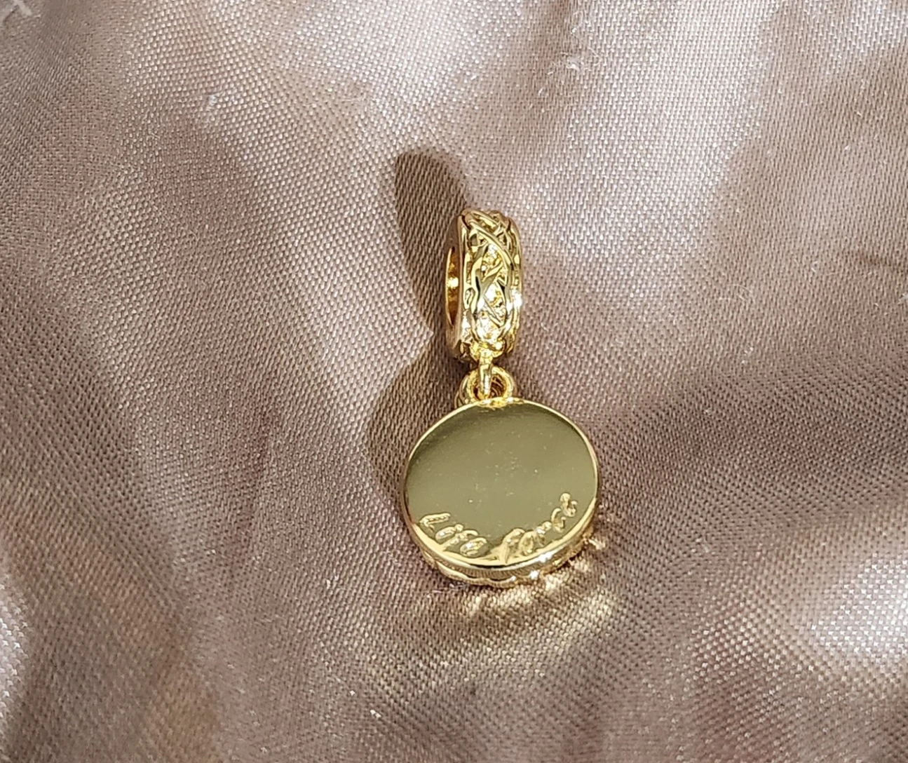 Gold Tree of Life Charm with Green Enamel - photo 3