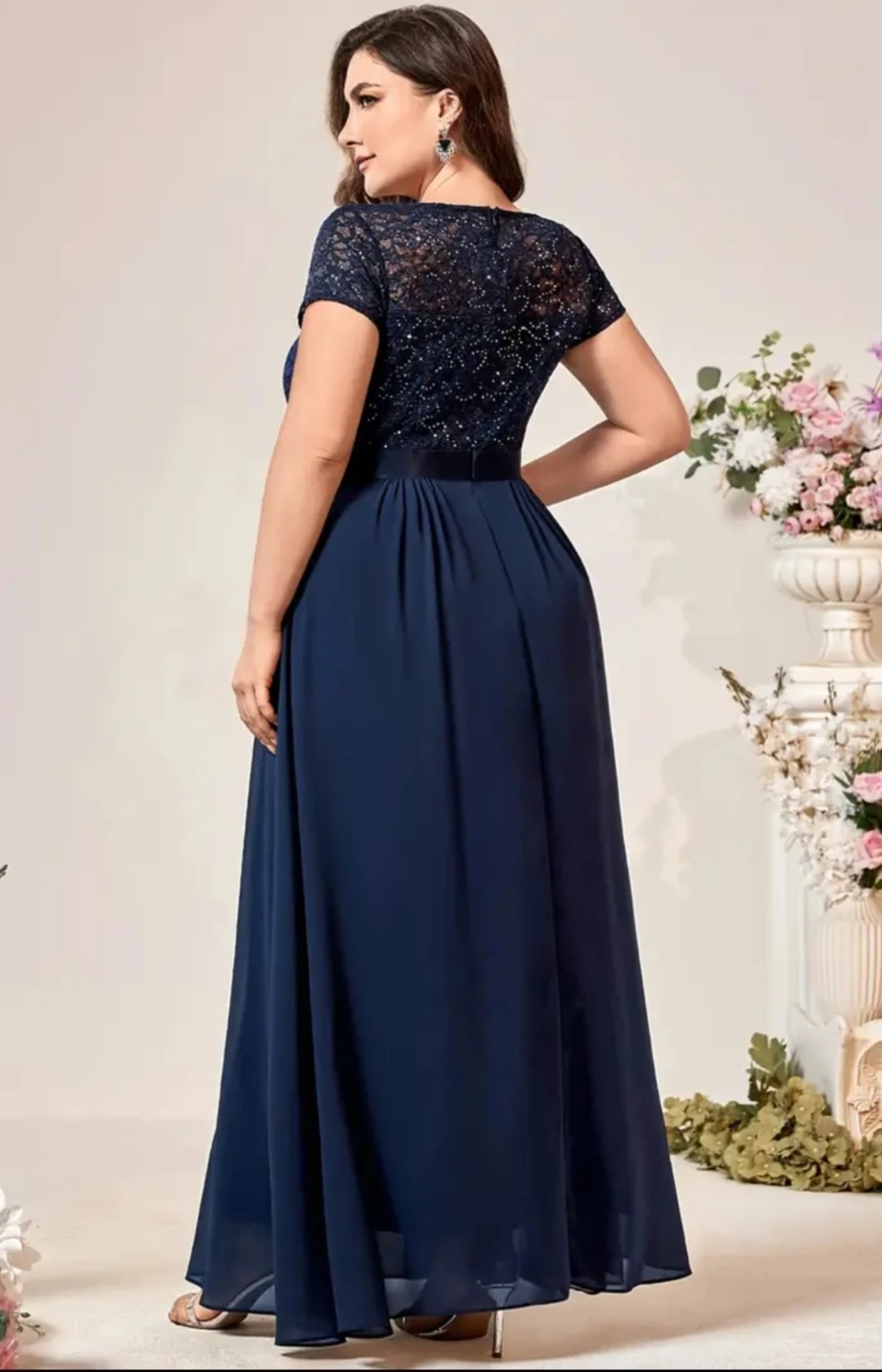 Plus size Dress - Blue Embellished Gown - photo 2