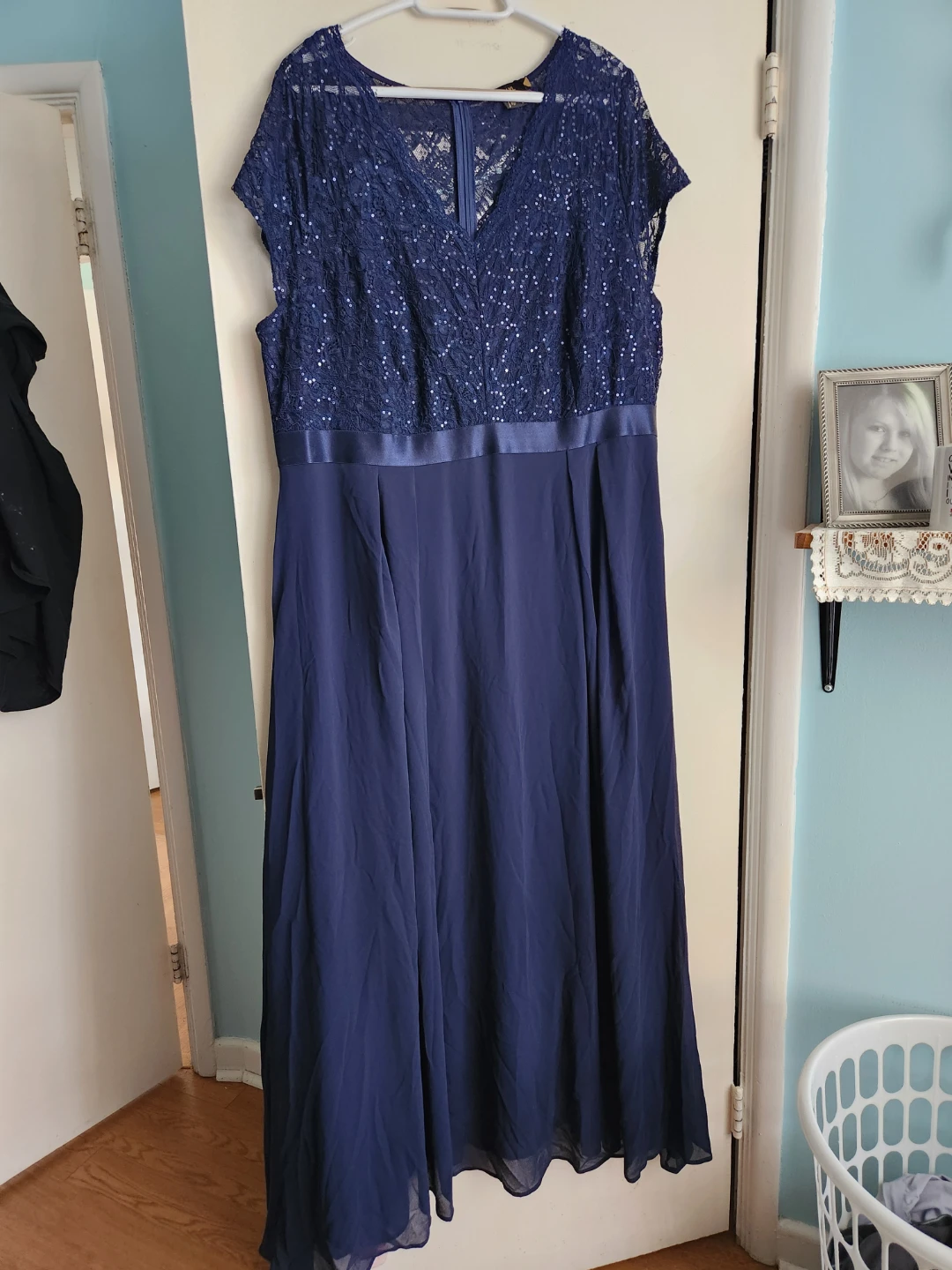 Plus size Dress - Blue Embellished Gown - photo 3