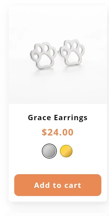 Grace Earrings Paw Print Studs - photo 2