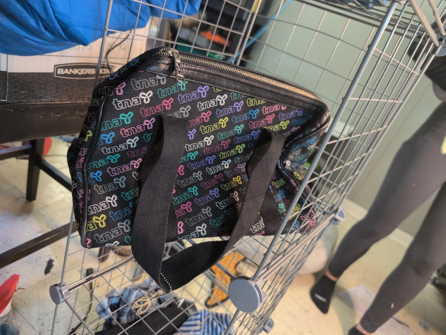 TNA Black Logo Print Pouch Bag