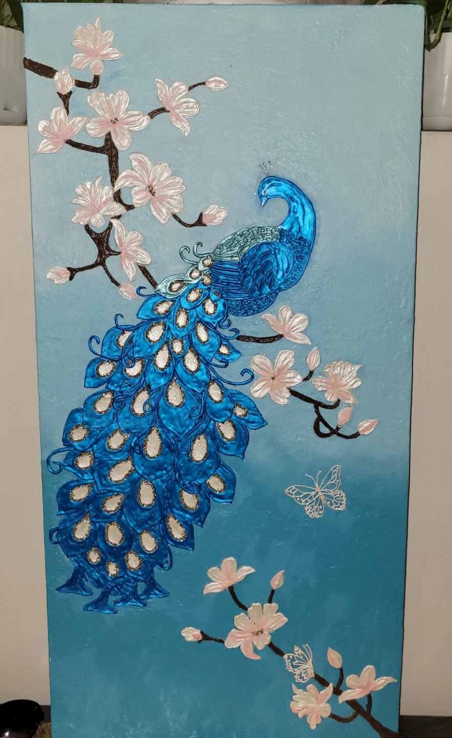 Textured Peacock Wall Art
