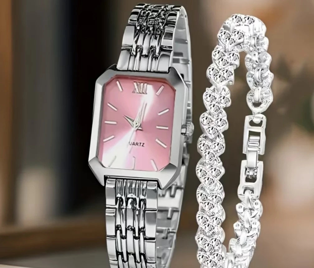 Women's Quartz Watch and Bracelet Set