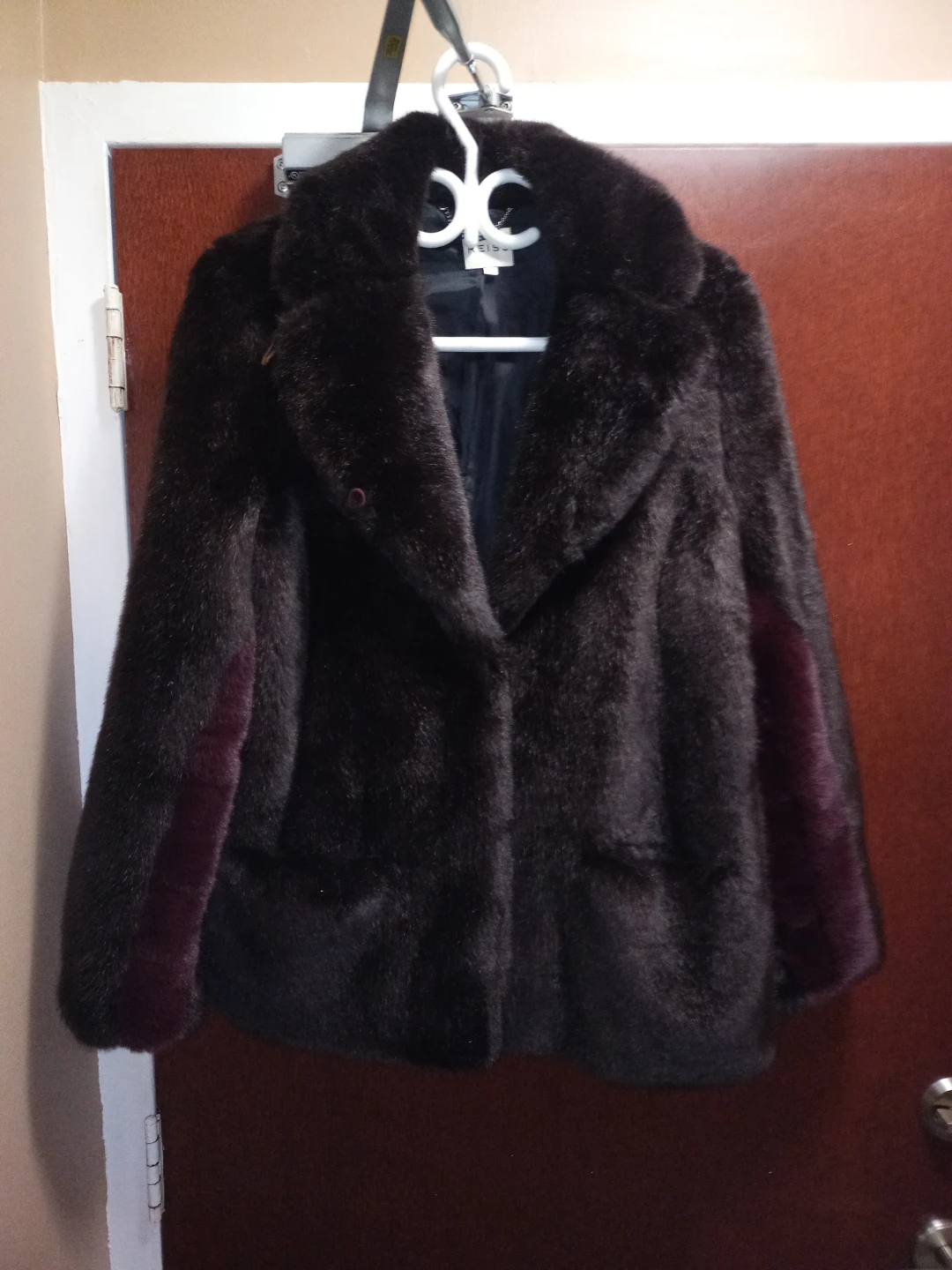 REISS Faux Fur Coat - Size XS