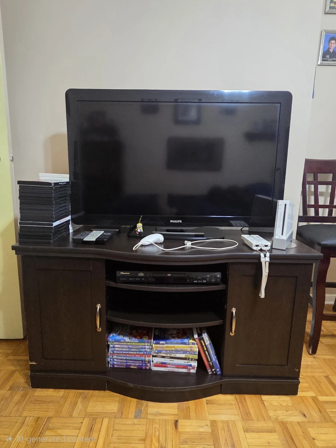 Dark Brown Entertainment Unit with Storage