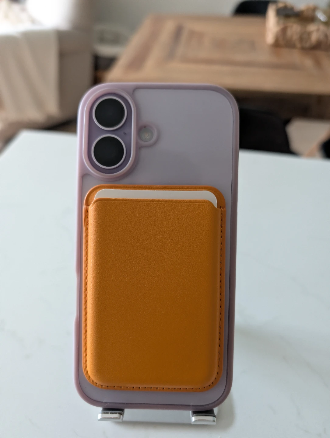 Orange Leather Card Holder