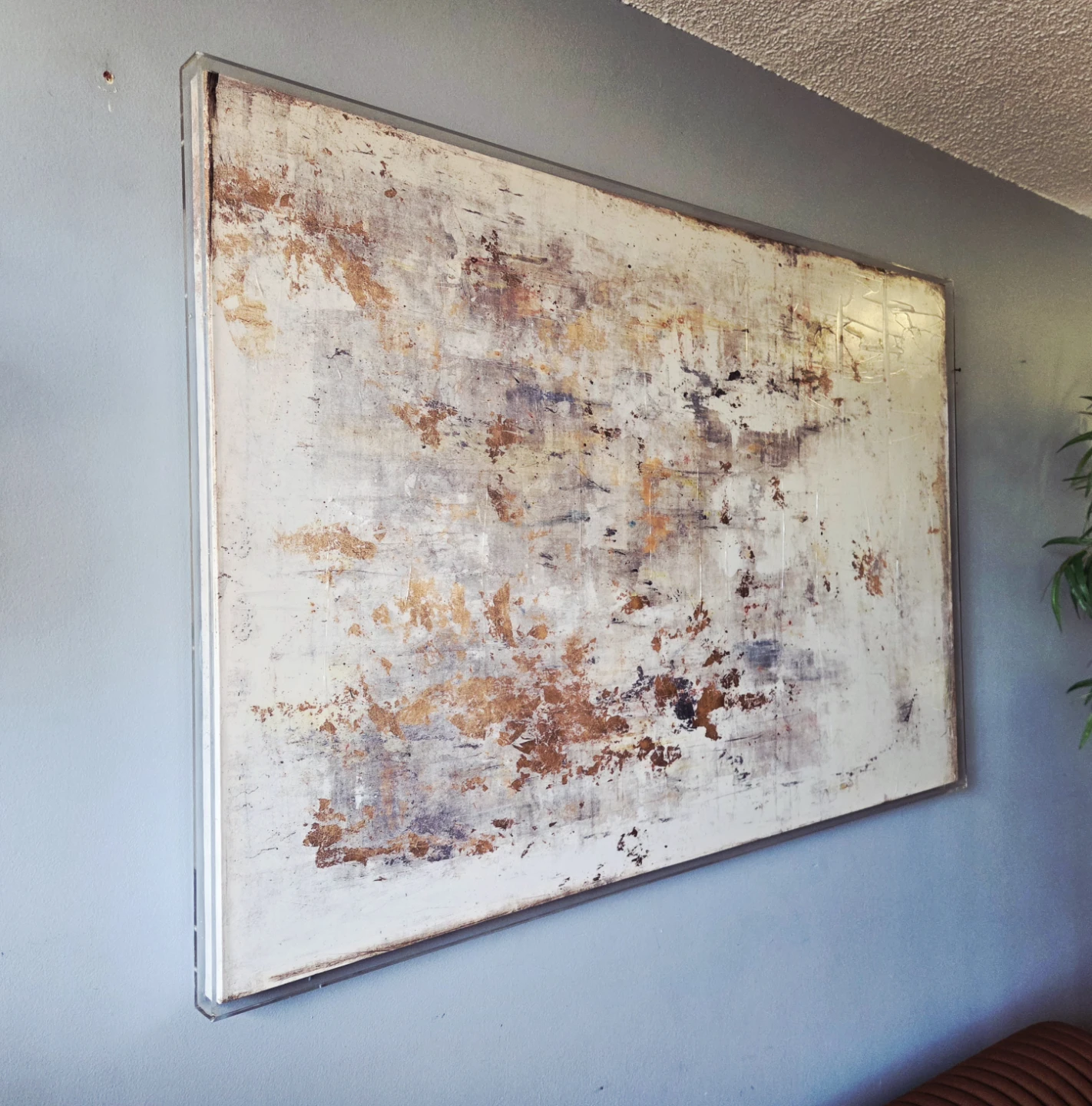 Large Modern Abstract Textured Framed Wall Art - photo 2