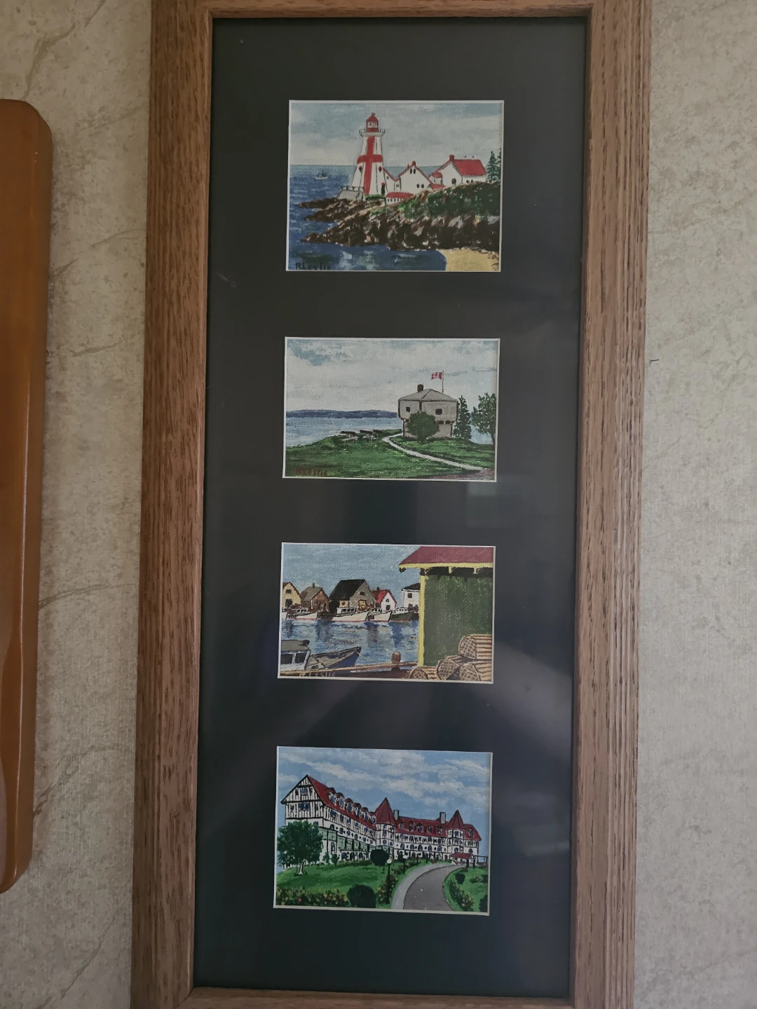 Framed Set of 4 Coastal & Maritime Landscape Miniatures