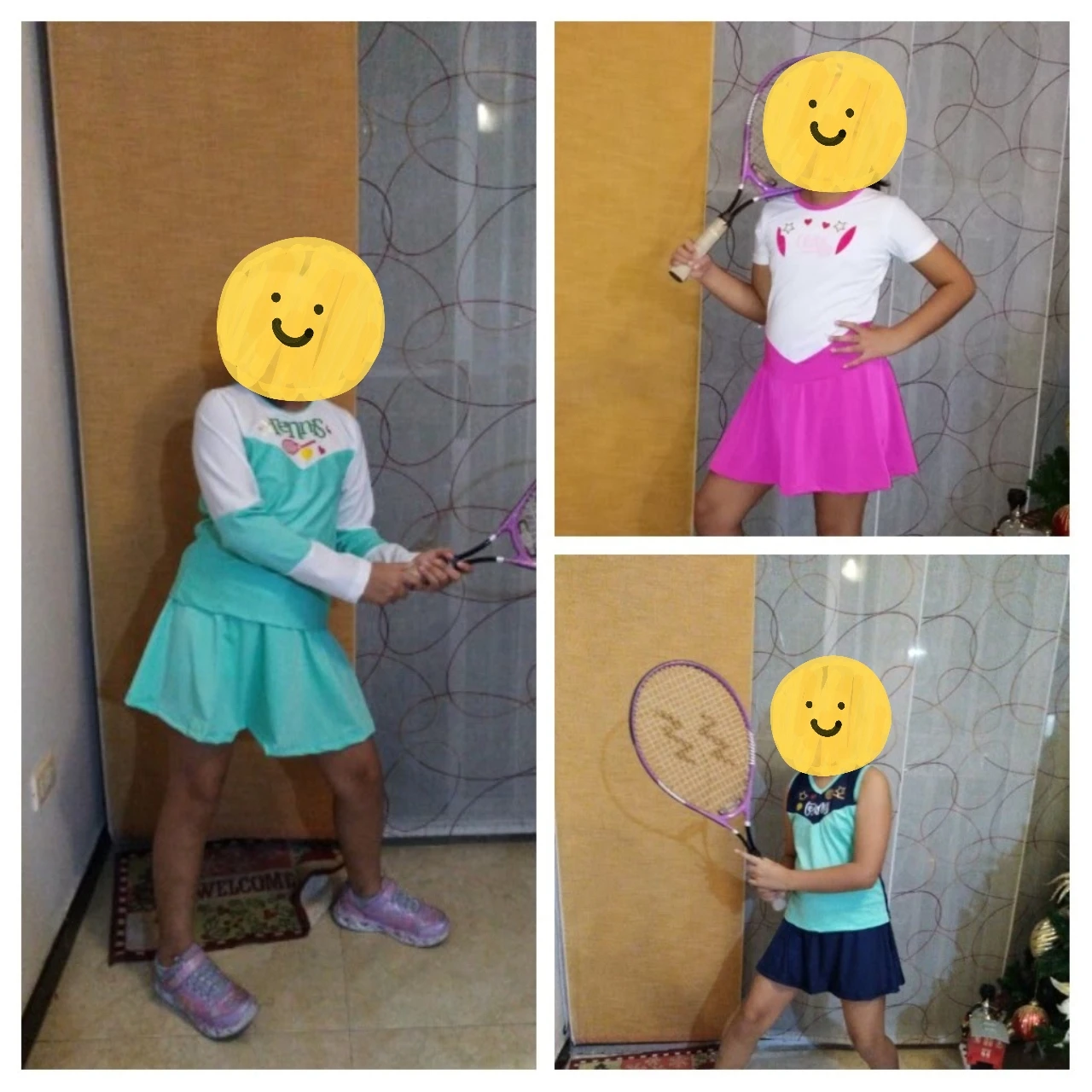 3 Girls Tennis Skirt and Top Set