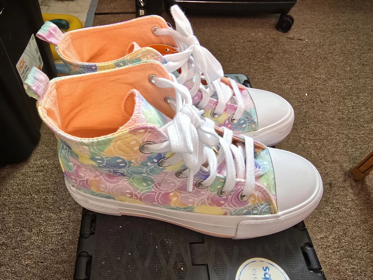High Top Sneakers with Pastel Smile Print - photo 3