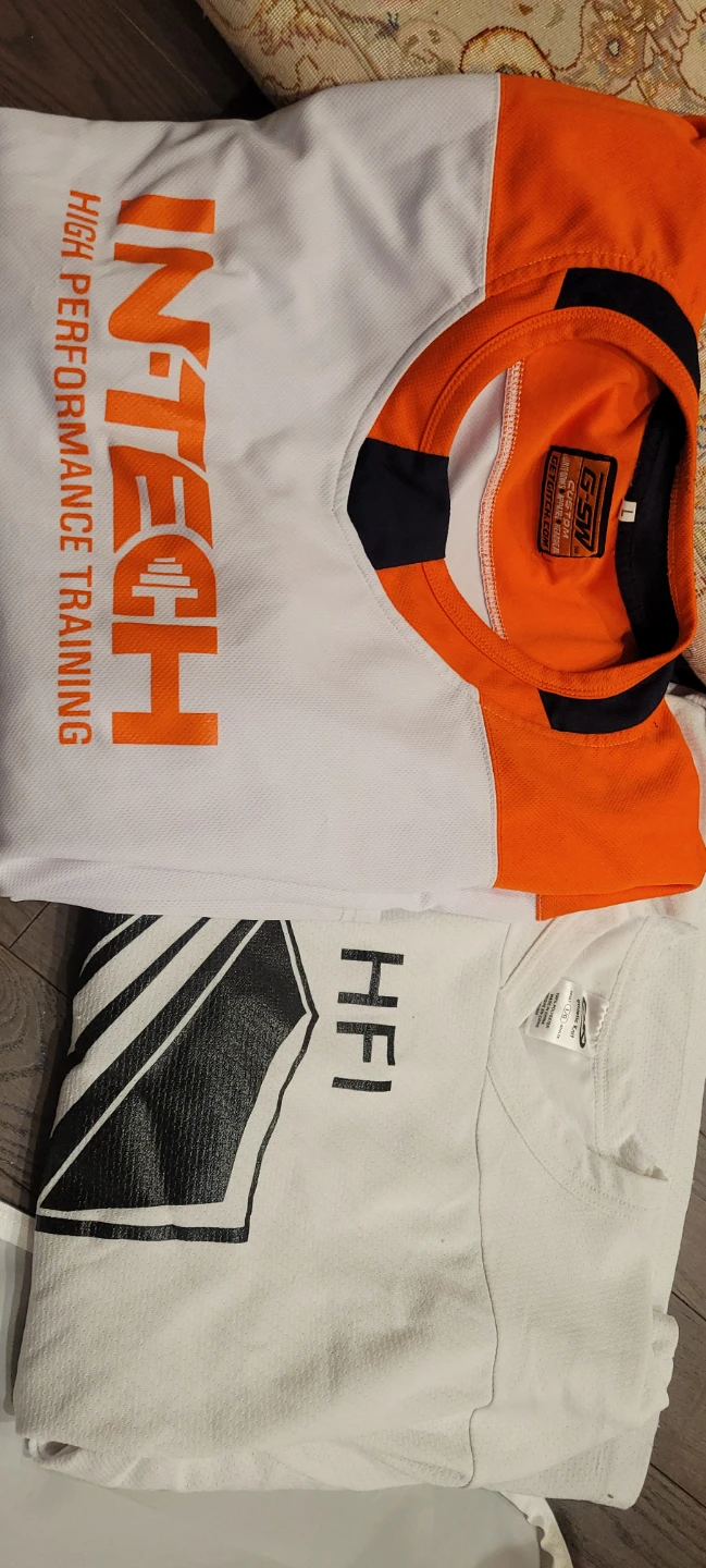 GSW Athletic Knit Hockey Jersey L Orange/White