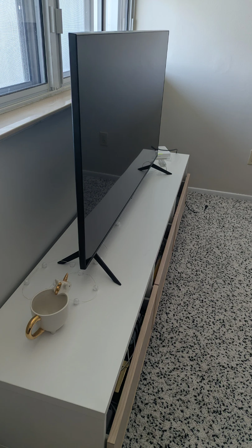 White TV Stand with 3 Drawers - photo 2