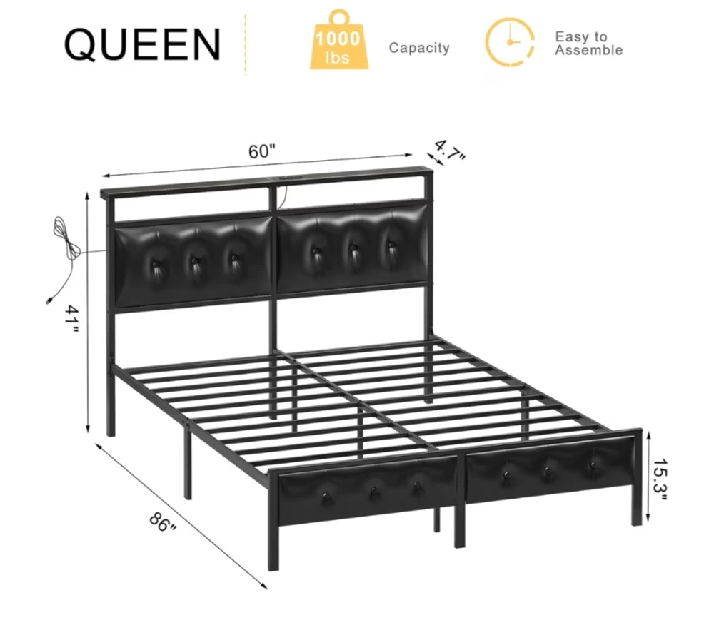 Queen Bed Frame with Storage - photo 2