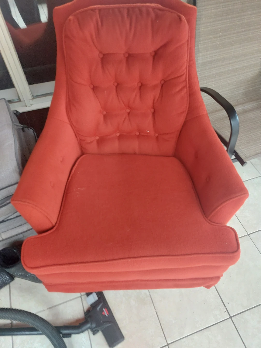 Red Tufted Accent Chair