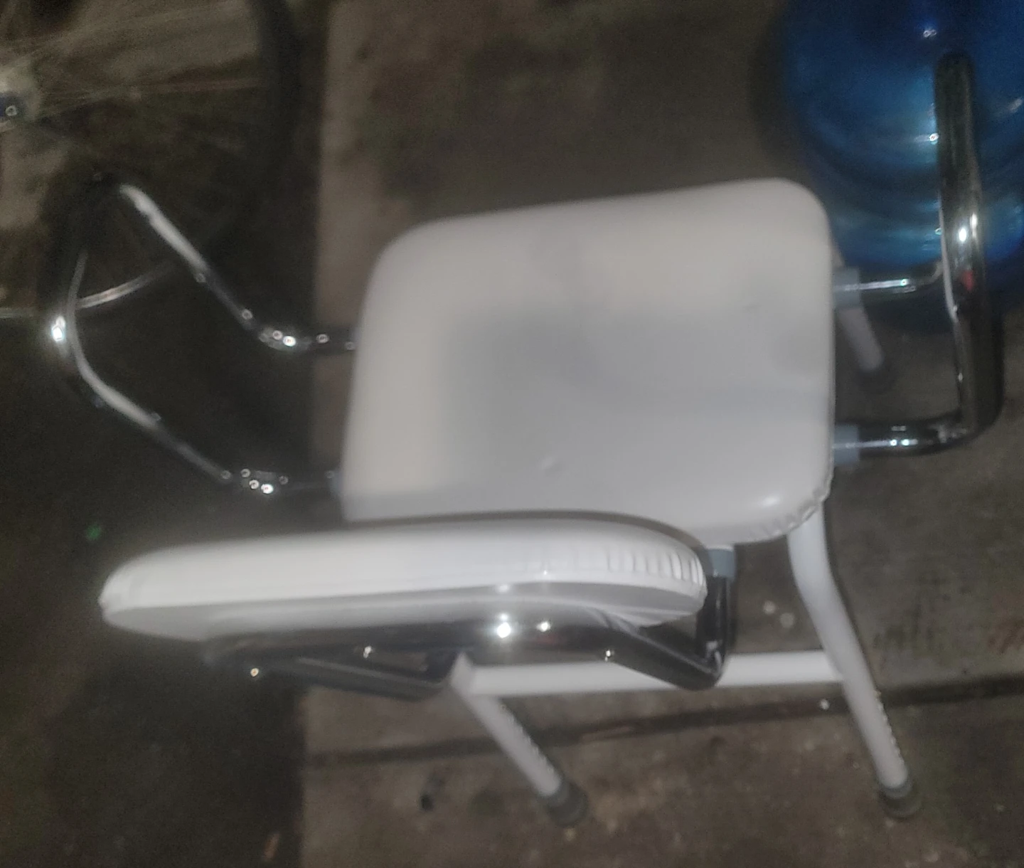 Drive Medical White Adjustable Metal Bar Stool
