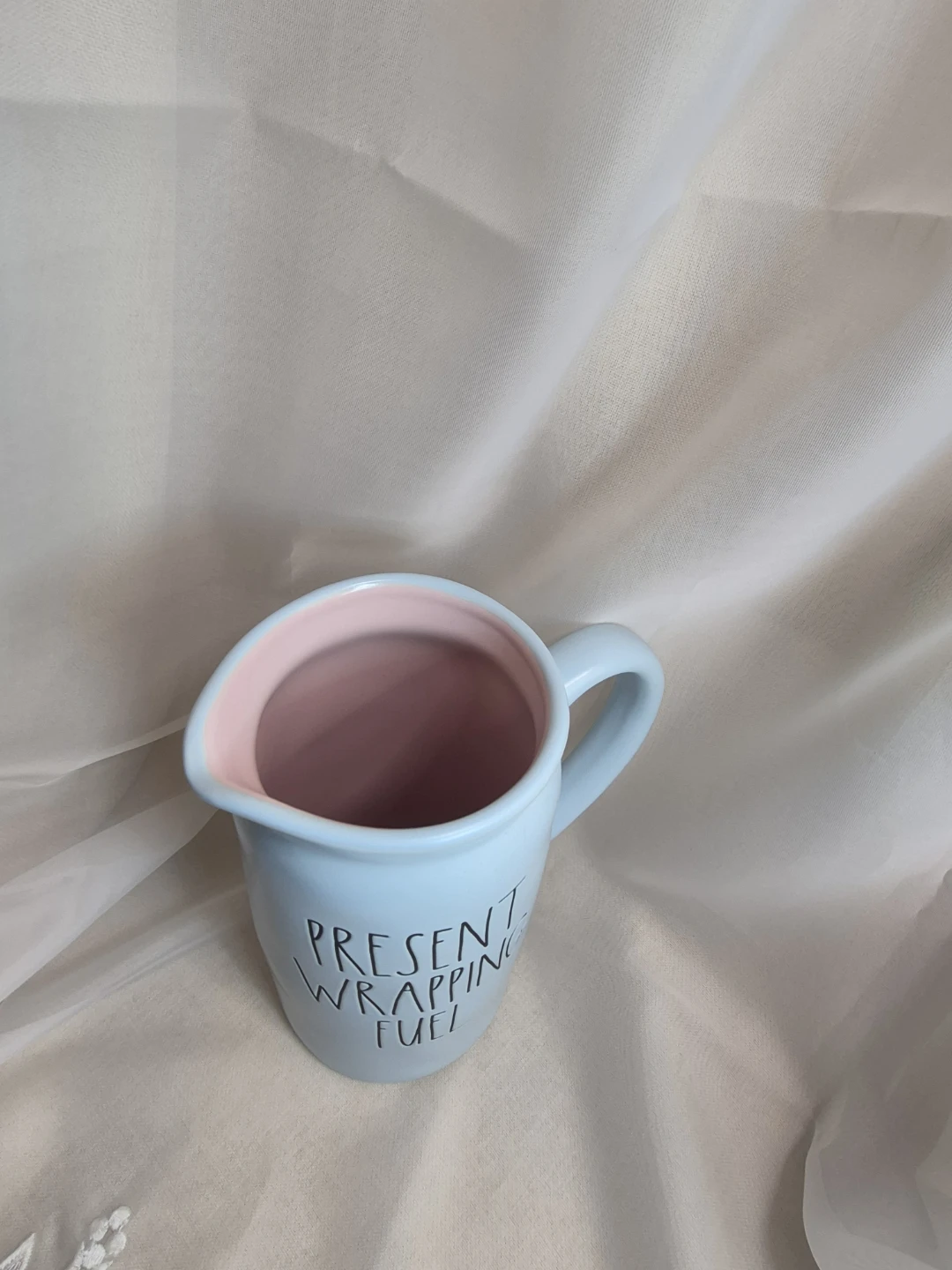 Beautiful 8 1/2" x 4" Rae Dunn "Present Wrapping Fuel" Pitcher - photo 3