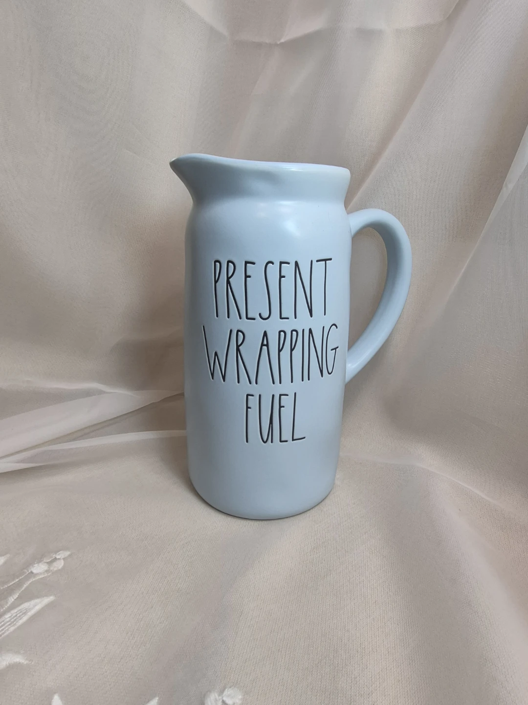 Beautiful 8 1/2" x 4" Rae Dunn "Present Wrapping Fuel" Pitcher - photo 4
