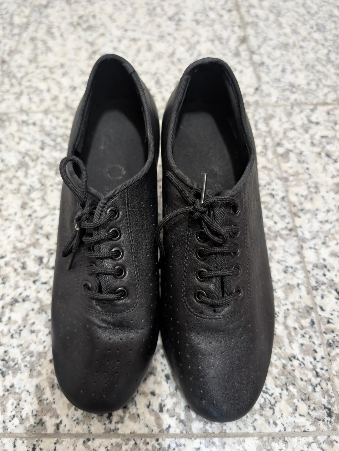 Natural Spin Dance Shoes - Black Leather - Size 6