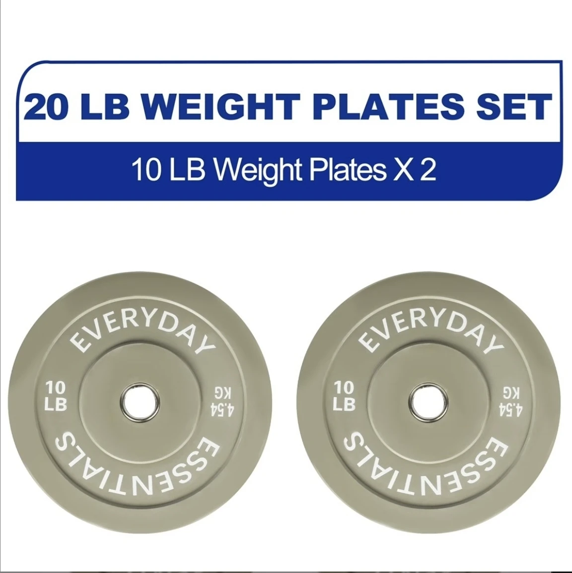 Everyday Essentials 20 LB Weight Plates Set (10 LB Each)