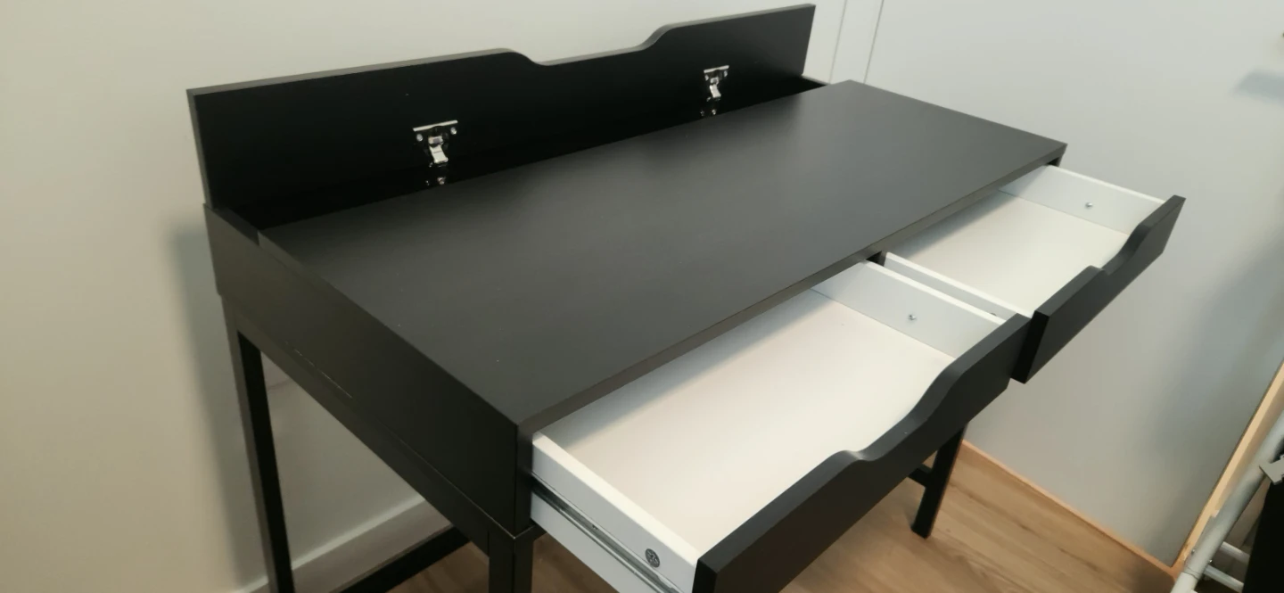 IKEA ALEX Desk with two drawers and back storage. - photo 4