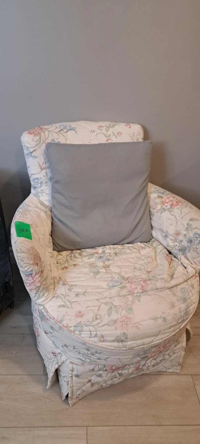 Floral upholstered armchair